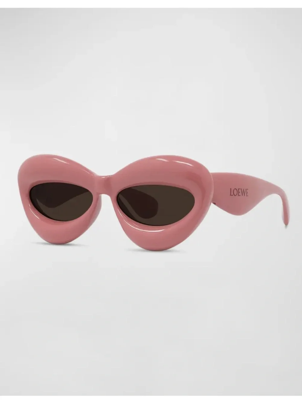 Loewe Pink Sculptural Oval Sunglasses with Dark Lenses